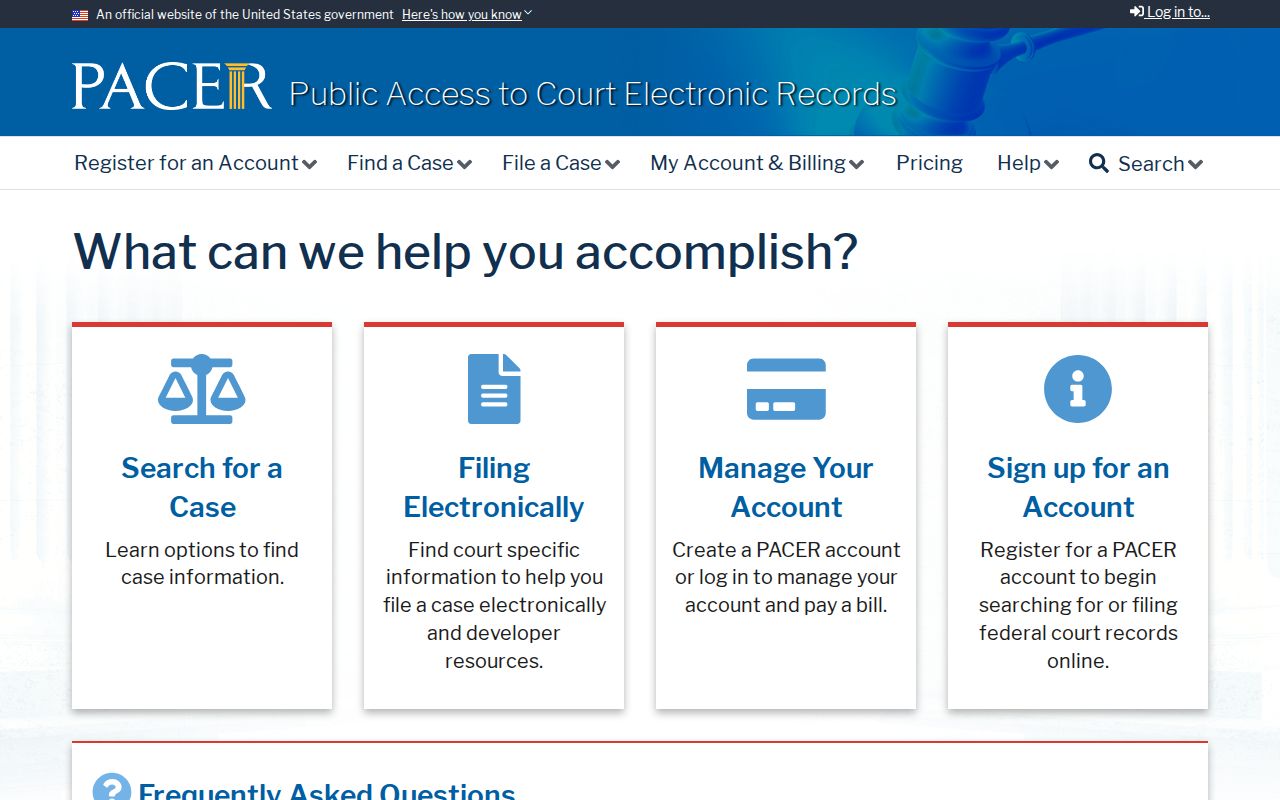 PACER federal docket access for a Yucaipa name search