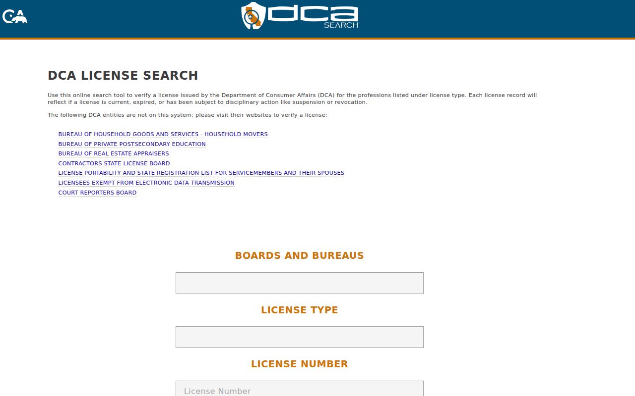 California professional license search for Yucaipa ZIP and city records